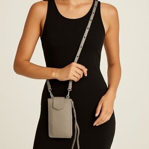 Aimee Kestenberg Leather Phone Crossbody Gray Mini Bag Travel